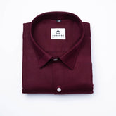 Maroon Color Pure Cotton Wide Stripe Shirt For Men - Punekar Cotton