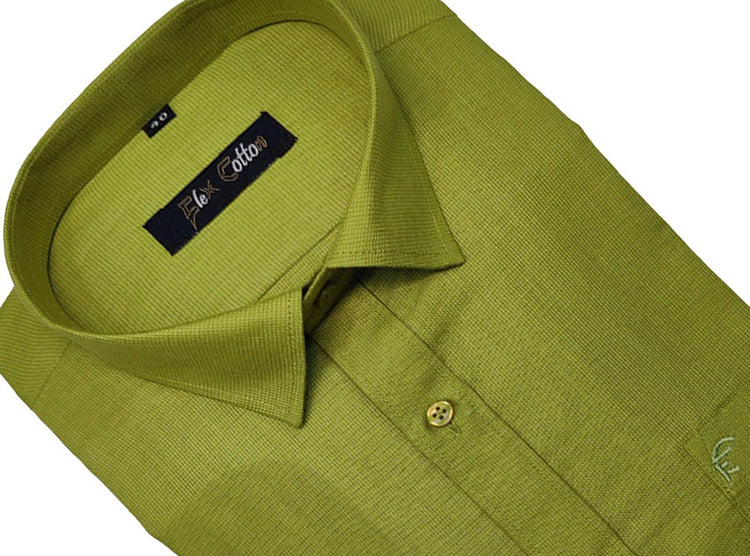 Mehendi Color Casa Linen Shirt For Men's - Punekar Cotton