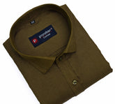 Mehndi Color Polyester Shirt For Men - Punekar Cotton