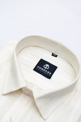 Milky White Color Embroidery Pure Cotton Shirt For Men - Punekar Cotton