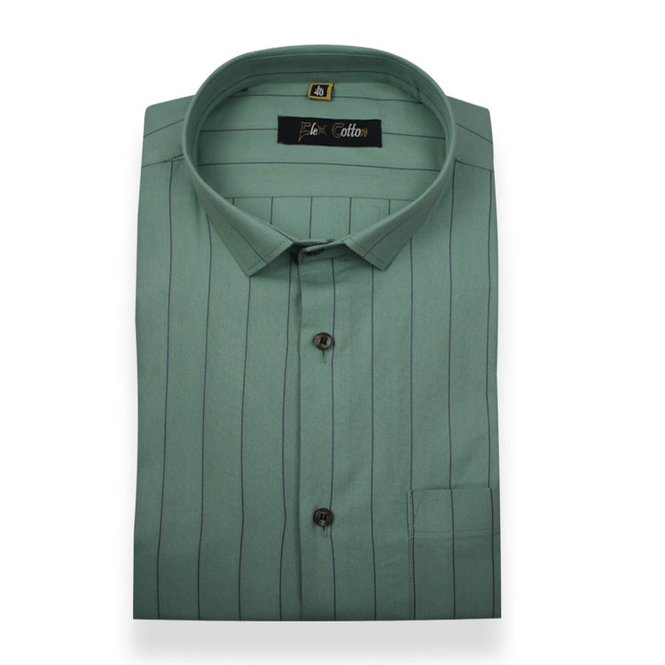 Mint Color Lining Cotton Shirt For Men - Punekar Cotton