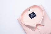 Misty Rose Color Pure Cotton Wide Stripe Shirt For Men - Punekar Cotton
