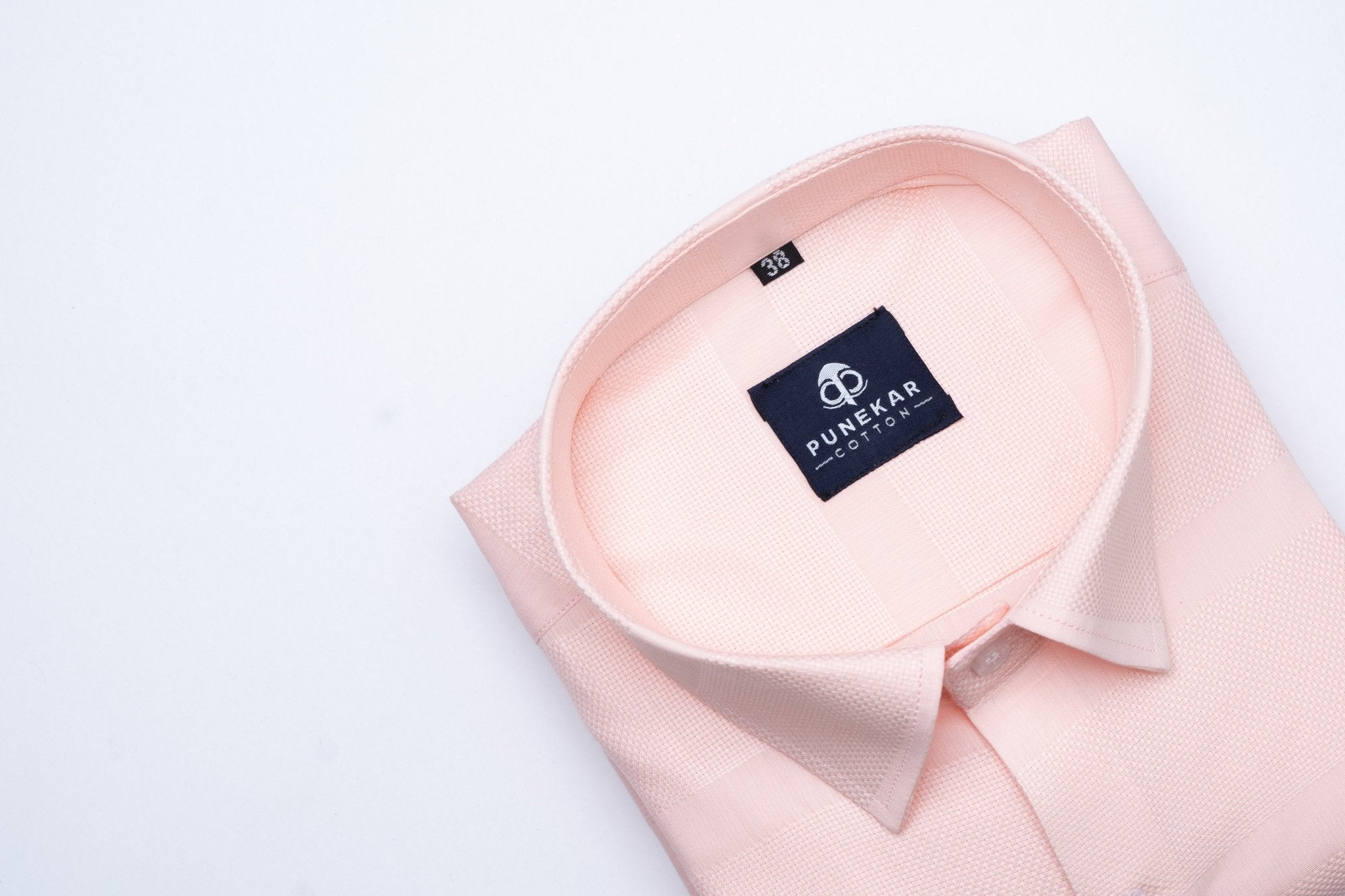 Misty Rose Color Pure Cotton Wide Stripe Shirt For Men - Punekar Cotton