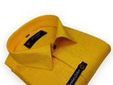 Mustard Yellow Color Linenza Linen Formal Shirts For Men - Punekar Cotton