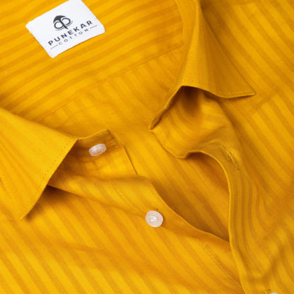 Mustard yellow Color vertical Cotton stripe Shirt For Men – Punekar Cotton Mustard yellow Color vertical Cotton stripe Shirt For Men – Punekar Cotton