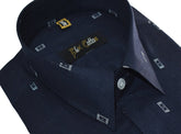 Navy Blue Color Cotton Butta Shirts For Men's - Punekar Cotton