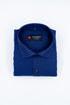 Navy Blue Color Cotton Self Woven Checks Handmade Shirts For Men's - Punekar Cotton