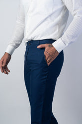 Navy Blue Color Formal Cotton Pant for Men - Punekar Cotton