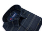 Navy Blue Color Pure Cotton Panelled Butta Stripes Shirts For Men's