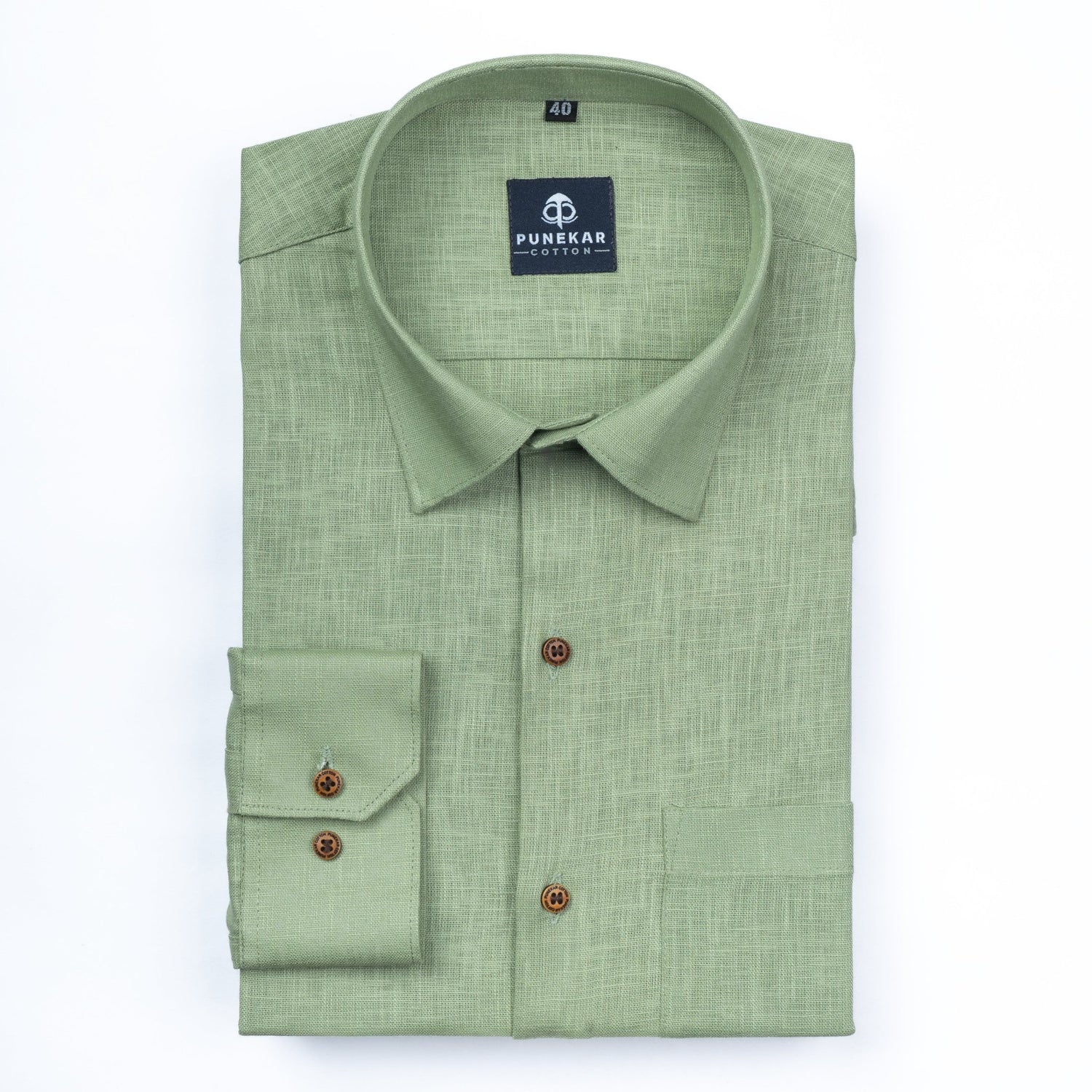 Olive Green Color Linen Formal Shirts For Men Punekar Cotton Olive Green Color Linen Formal Shirts For Men Punekar Cotton