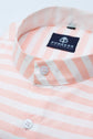 Peach Pink Color Stand Collar Strips Shirts For Men - Punekar Cotton