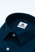Peacock Blue Color Dobby Cotton Shirt For Men - Punekar Cotton