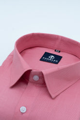 Pink Color Dobby Cotton Shirt For Men - Punekar Cotton