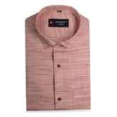 Pink Color Handmade Shirts For Men's - Punekar Cotton