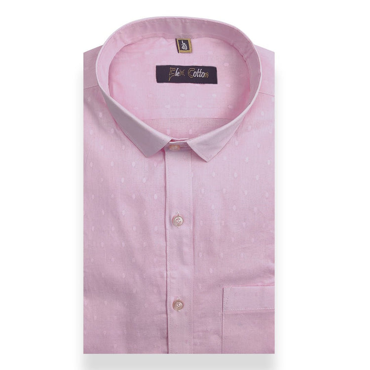 Pink Color Paper Cotton Ready starch Shirt For Men - Punekar Cotton