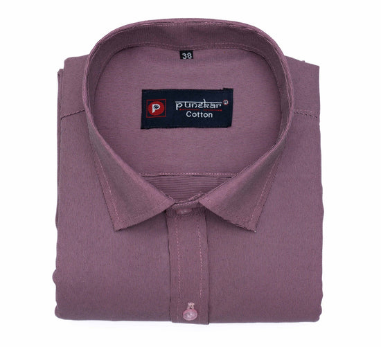Pink Color Polyester Shirt For Men - Punekar Cotton