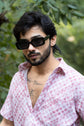 Pink Color Popcorn Moroccan Printed Shirt For Men - Punekar Cotton