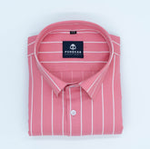 Pink Color Pure Cotton Lining Shirt For Men - Punekar Cotton