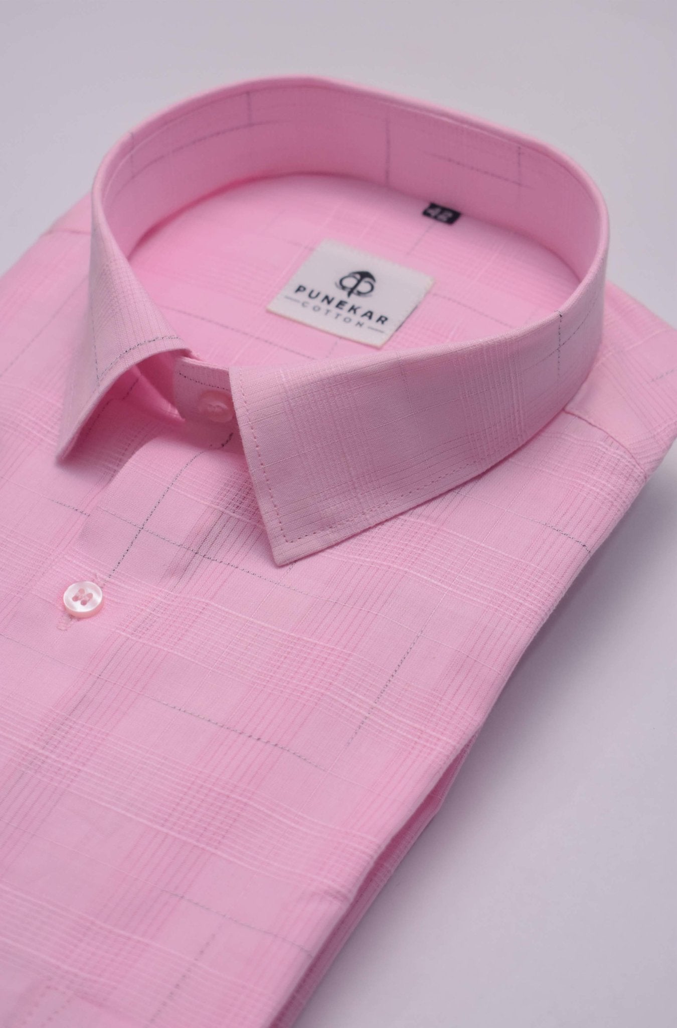Pink Color Pure Cotton Shirts For Men - Punekar Cotton
