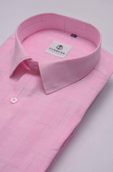 Pink Color Pure Cotton Shirts For Men - Punekar Cotton