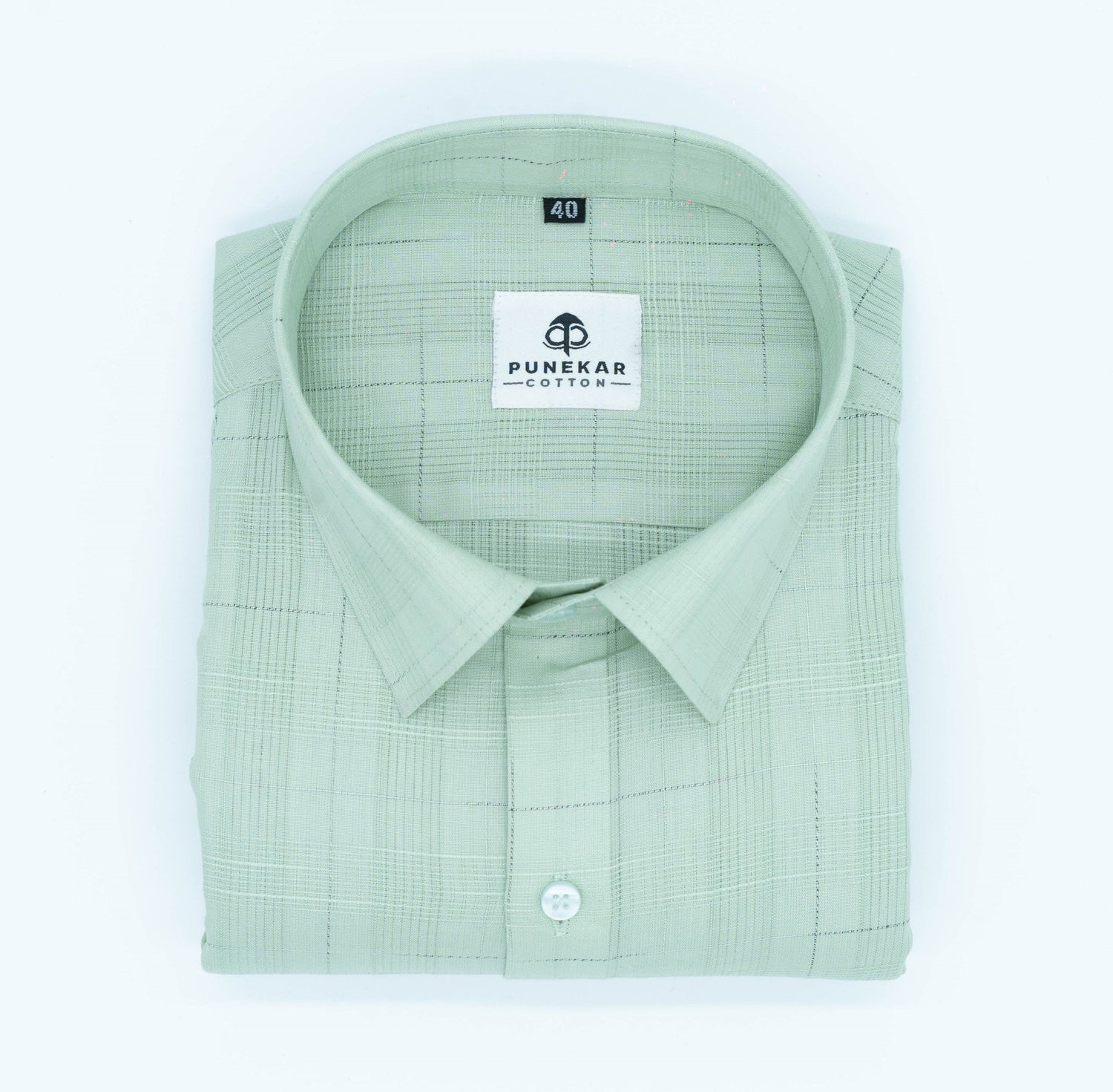 Pista Green Color Pure Cotton Shirts For Men - Punekar Cotton