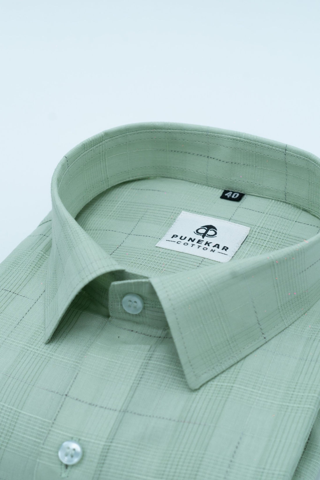 Pista Green Color Pure Cotton Shirts For Men - Punekar Cotton