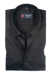 Punekar Cotton Black Color 100% Mercerised Cotton Diagonally Woven Formal Shirt for Men's. - Punekar Cotton