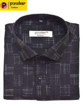 Punekar Cotton Black Color Pure Cotton Handmade Formal Shirt for Men's. - Punekar Cotton