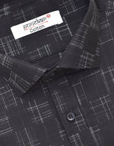 Punekar Cotton Black Color Pure Cotton Handmade Formal Shirt for Men's. - Punekar Cotton