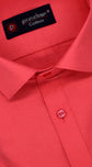 Punekar Cotton Bright Red Rich Cotton Formal Shirt For Men's - Punekar Cotton