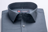 Punekar Cotton Carbon Color 100% Mercerised Cotton Diagonally Woven Formal Shirt for Men's. - Punekar Cotton