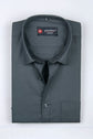 Punekar Cotton Carbon Color 100% Mercerised Cotton Diagonally Woven Formal Shirt for Men's. - Punekar Cotton