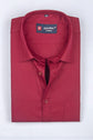 Punekar Cotton Cardinal Red Color 100% Mercerised Cotton Diagonally Woven Formal Shirt for Men's. - Punekar Cotton