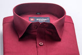 Punekar Cotton Cardinal Red Color 100% Mercerised Cotton Diagonally Woven Formal Shirt for Men's. - Punekar Cotton