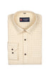 Punekar Cotton Cream Color Check Criss Cross Woven Cotton Shirt for Men's. - Punekar Cotton