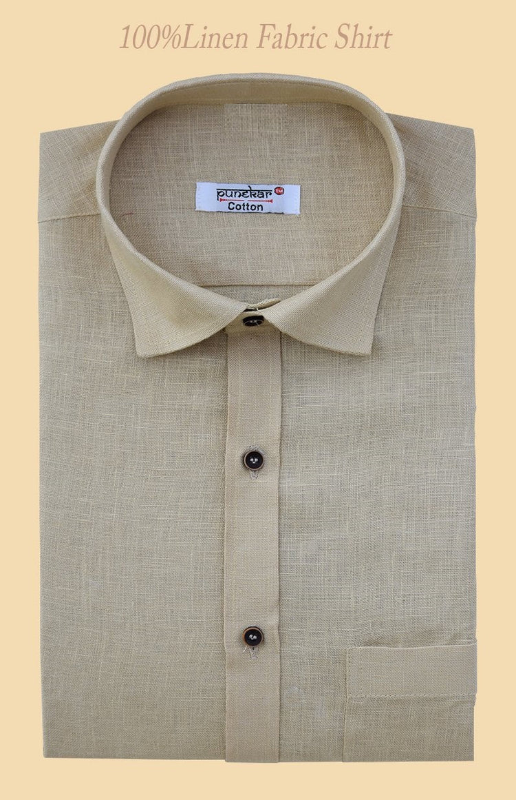 Punekar Cotton Font Color Formal Linen shirts for Men's - Punekar Cotton