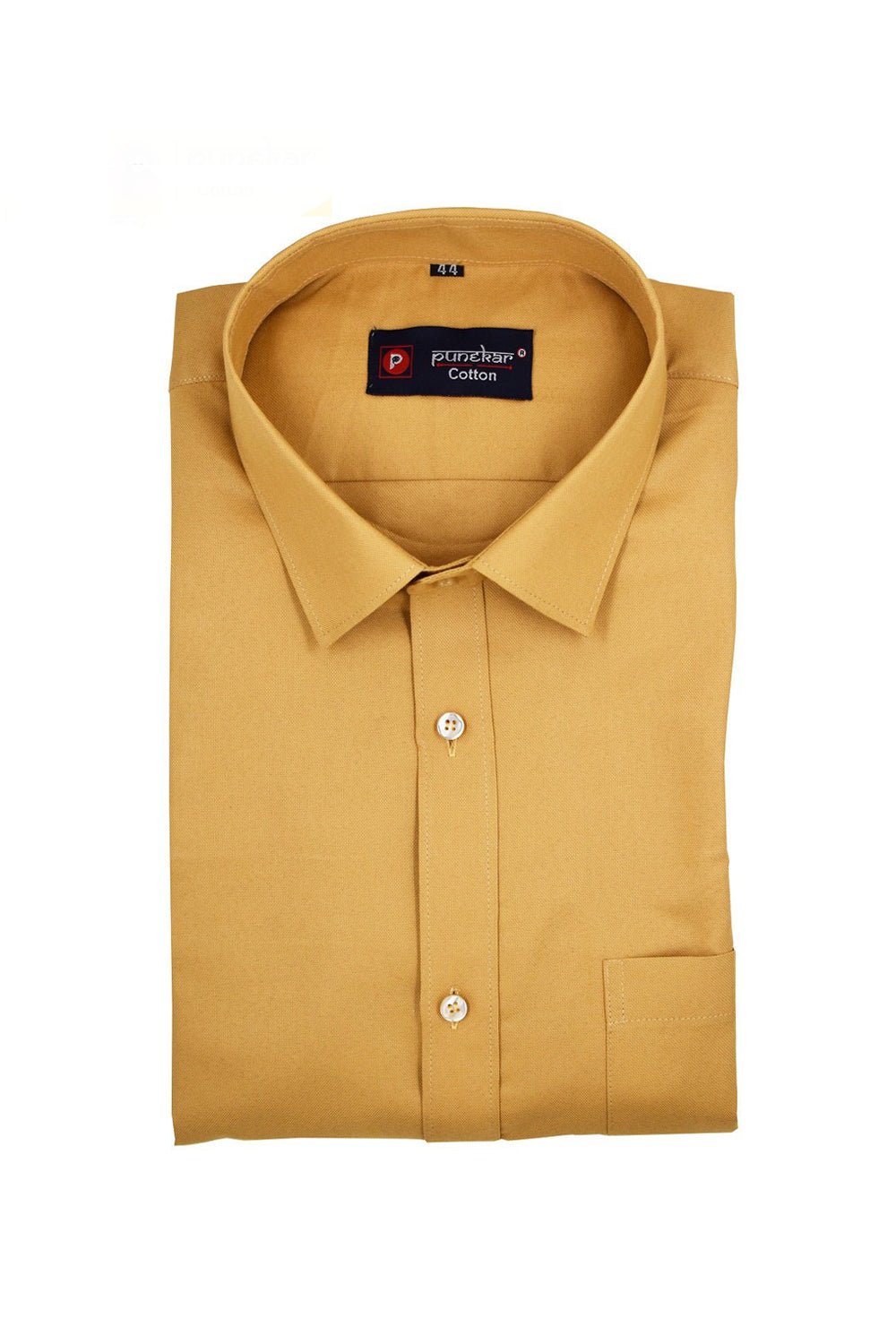 Punekar Cotton Gold Color Rich Cotton Formal Shirt For Men&