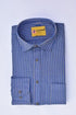 Punekar Cotton Handmade Blue Color Full Sleeves Lining Formal Shirt for Men's. - Punekar Cotton