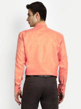 Punekar Cotton Light Orange Color Cotton Linen Formal Shirt for Men's. - Punekar Cotton