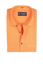 Punekar Cotton Light Orange Color Linning Criss Cross Woven Cotton Shirt for Men's. - Punekar Cotton