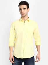 Punekar Cotton Light Yellow Color 100% Mercerised Cotton Diagonally Woven Formal Shirt for Men's. - Punekar Cotton