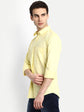 Punekar Cotton Light Yellow Color 100% Mercerised Cotton Diagonally Woven Formal Shirt for Men's. - Punekar Cotton