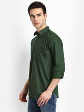 Punekar Cotton Mehandi Color 100% Mercerised Cotton Diagonally Woven Formal Shirt for Men's. - Punekar Cotton