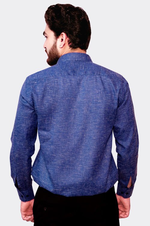 Punekar Cotton Men's Formal Handmade Dark Blue Color Shirt for Men's. - Punekar Cotton
