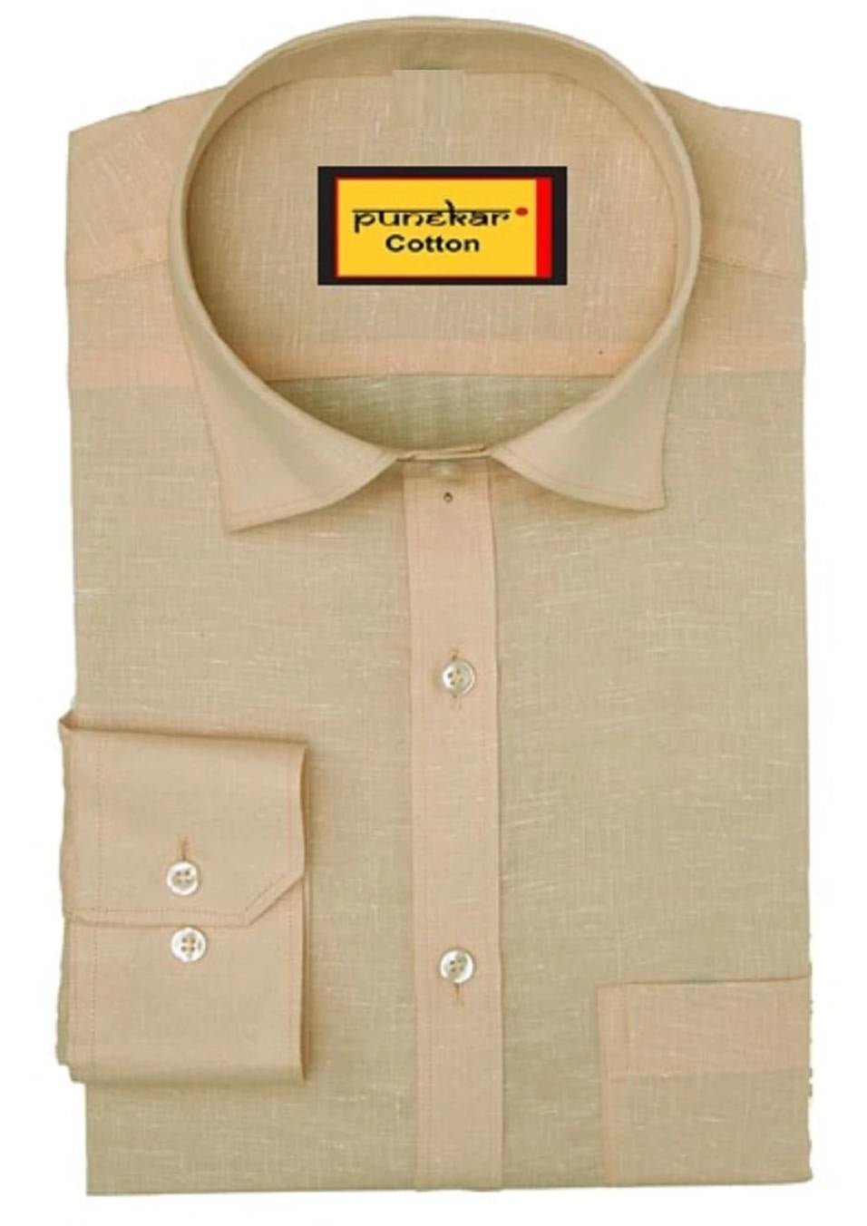 Punekar Cotton Men's Formal Handmade Fon Color Shirt for Men's. - Punekar Cotton