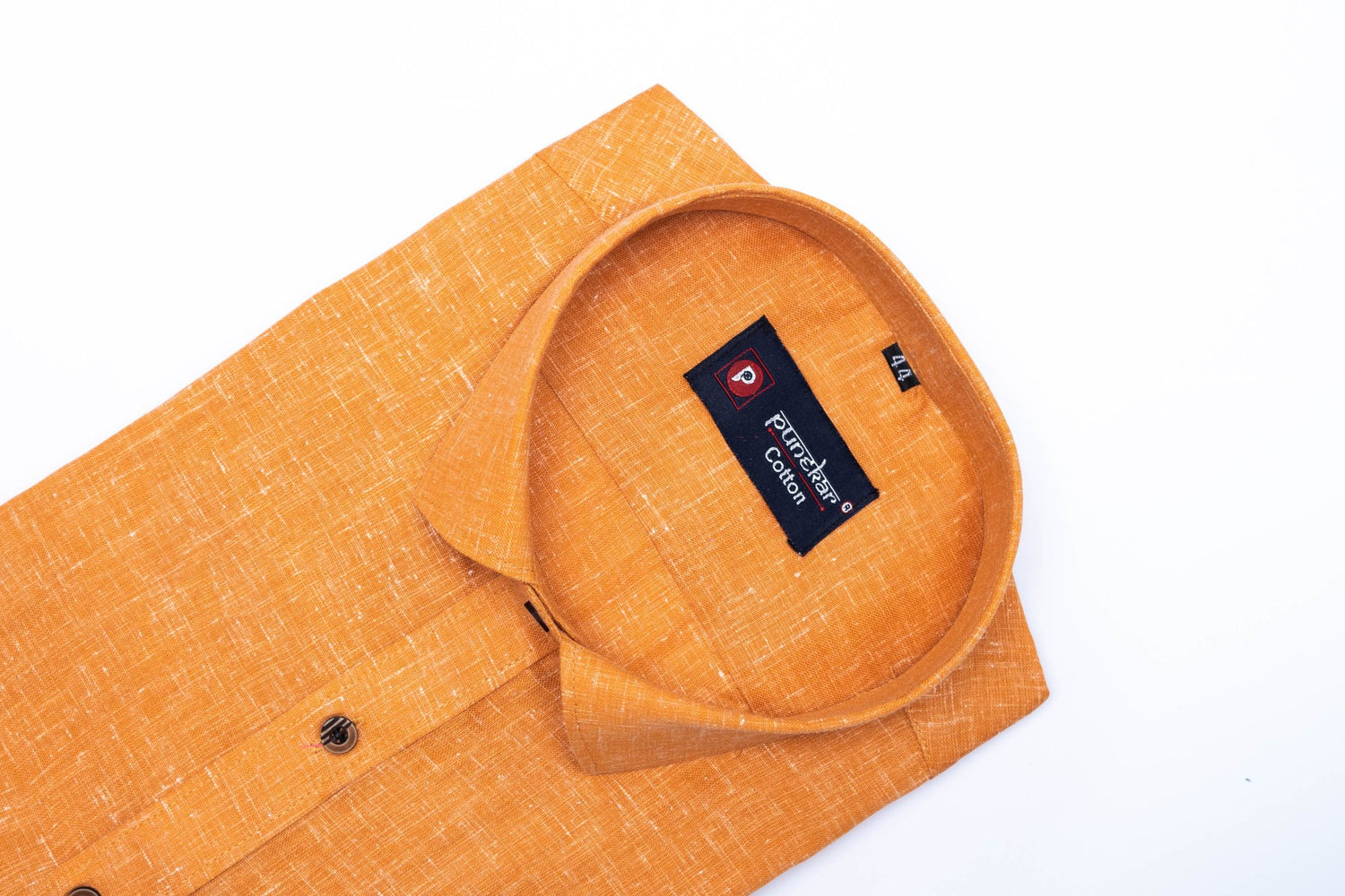 Punekar Cotton Men's Formal Handmade Golden Color Shirt for Men's. - Punekar Cotton