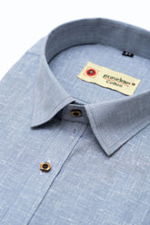 Punekar Cotton Men's Formal Handmade Grey Color Shirt for Men's. - Punekar Cotton