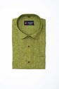 Punekar Cotton Men's Formal Handmade Mehandi Color Shirt for Men's. - Punekar Cotton