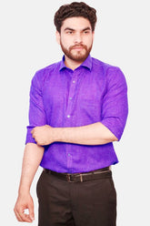 Punekar Cotton Men's Formal Handmade Purple Color Shirt for Men's. - Punekar Cotton