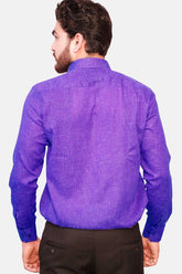 Punekar Cotton Men's Formal Handmade Purple Color Shirt for Men's. - Punekar Cotton